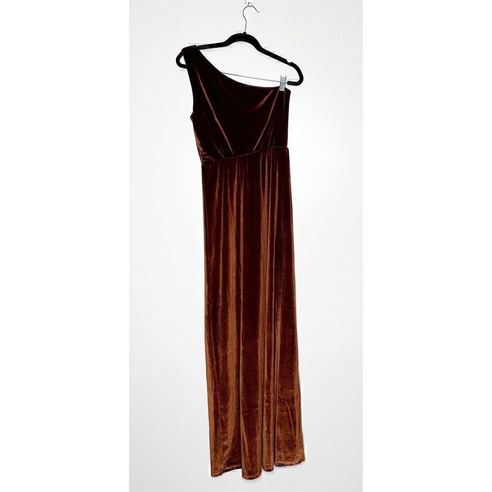Baltic Born Tatiana Velvet One Shoulder Maxi Dress Women's Rust Size Small - Picture 5 of 7